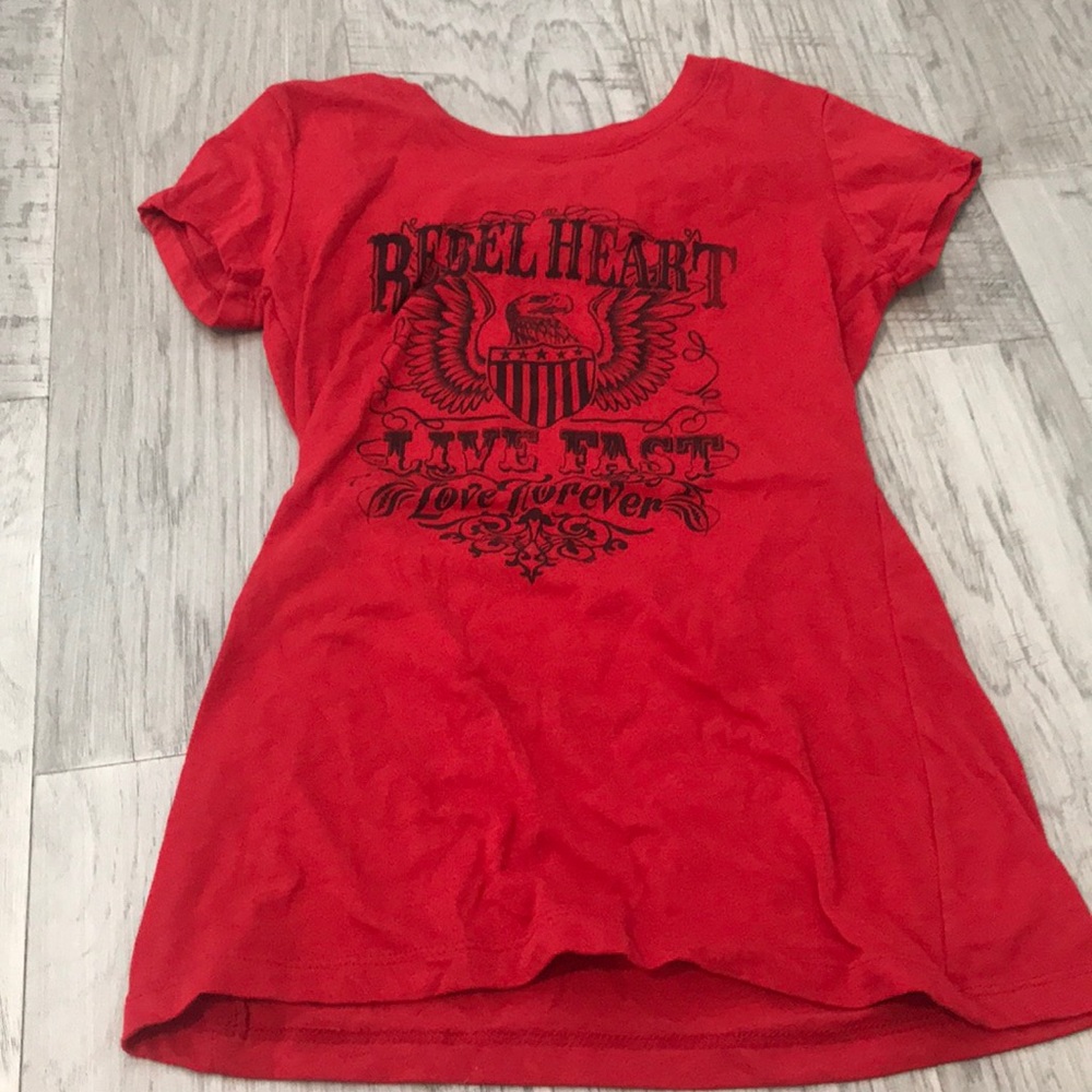 Rebel Heart red tee shirt